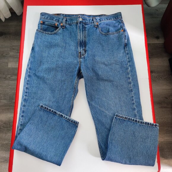 Levi's 516 jeans men's size W38 X L30 denim blue slim straight zip fly - Picture 1 of 16